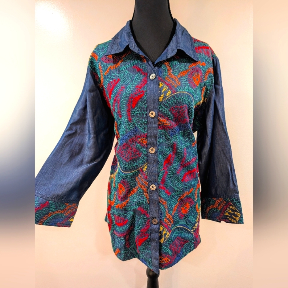 Embroidered Button Up